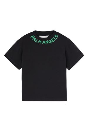 T-shirt con stampa logo PALM ANGELS KIDS | PBAA003S25JER0041055